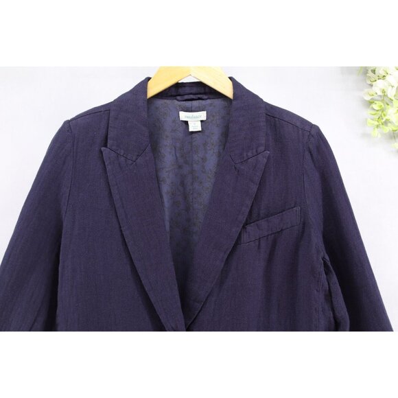 Sundance Women's Iris Solid Linen Single Button Blazer Dark Night Sz S - Picture 3 of 10